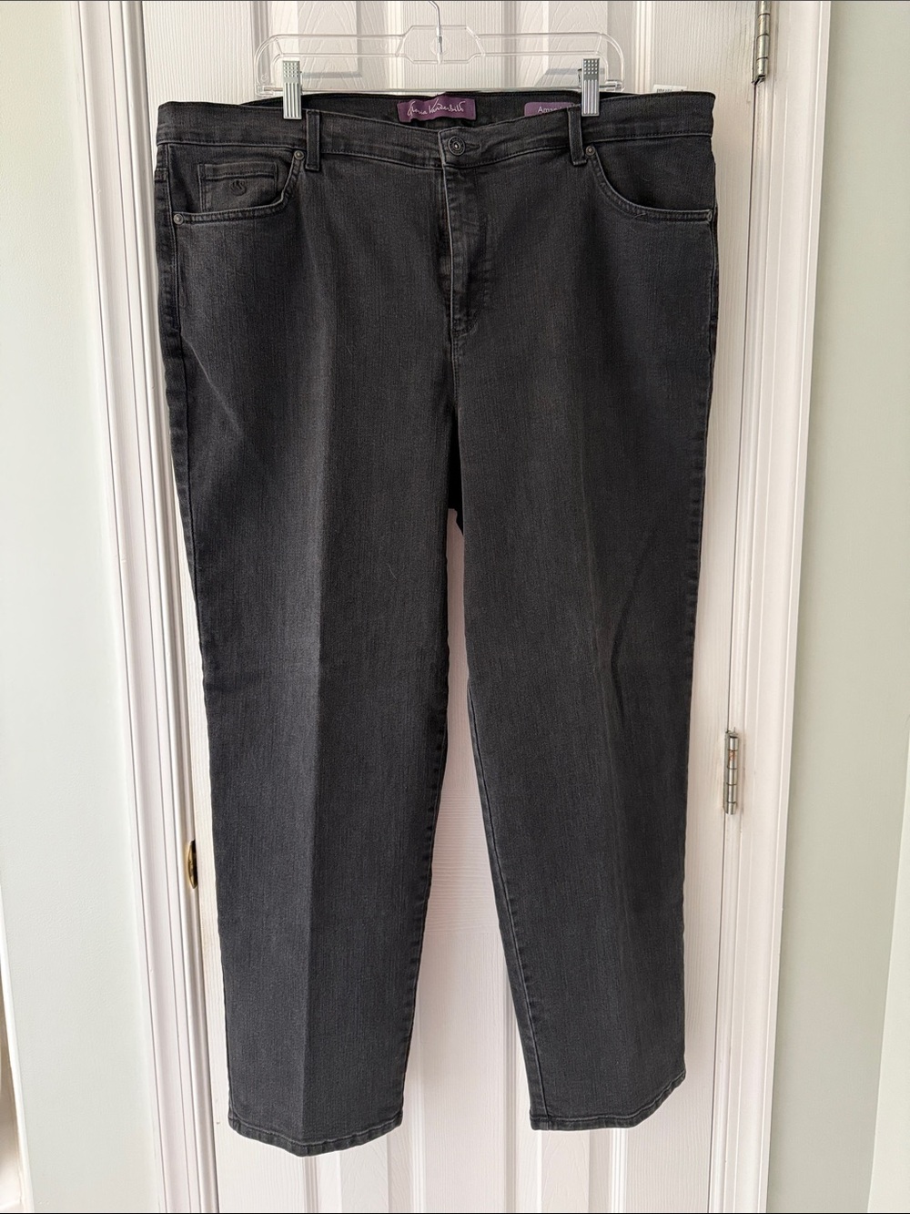 Gloria Vanderbilt Amanda Jeans Black Gray Straight Leg High Rise Plus 18 - 20W